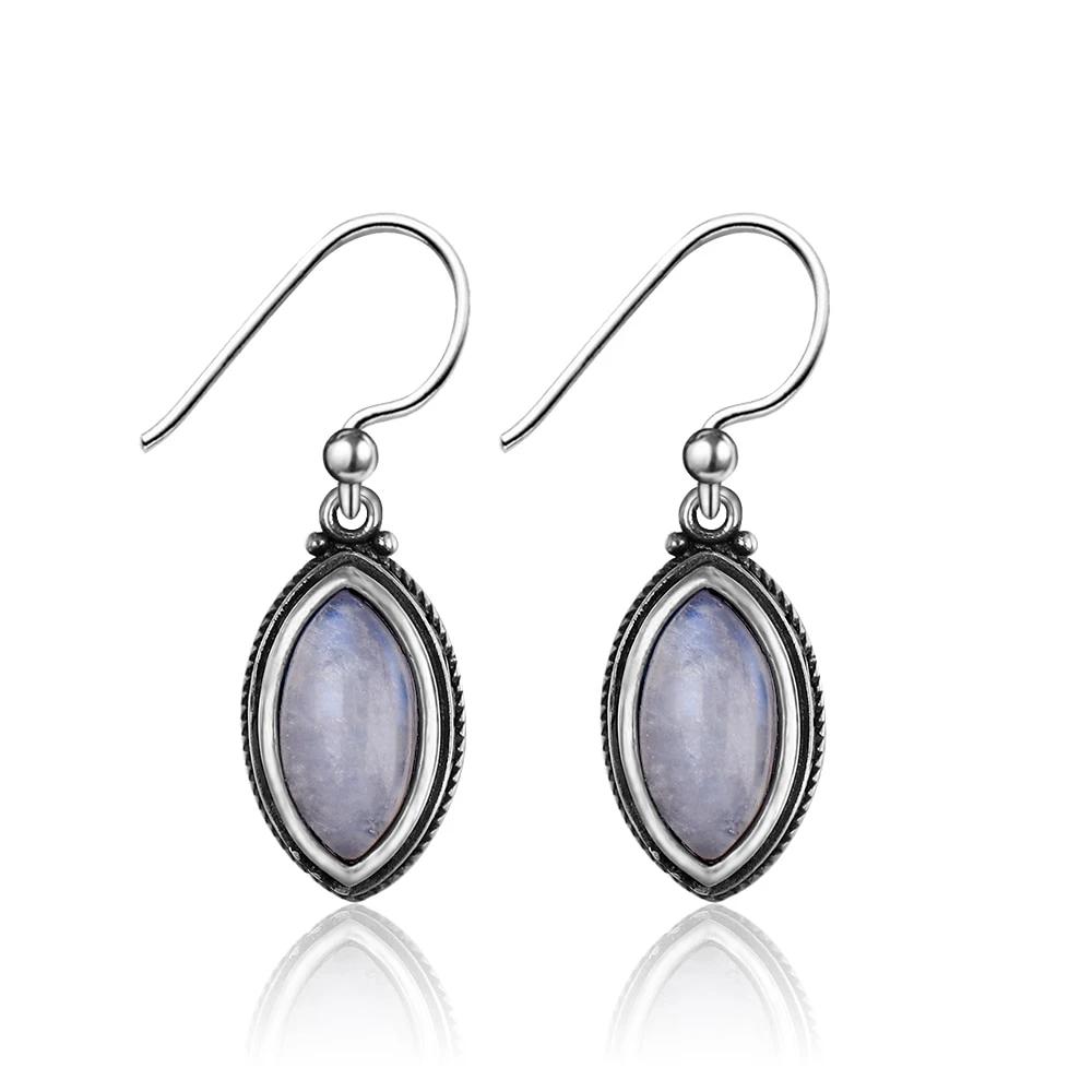 Boucles d'oreilles en Pierre de Lune de 5x10mm Bijoux d'âmes