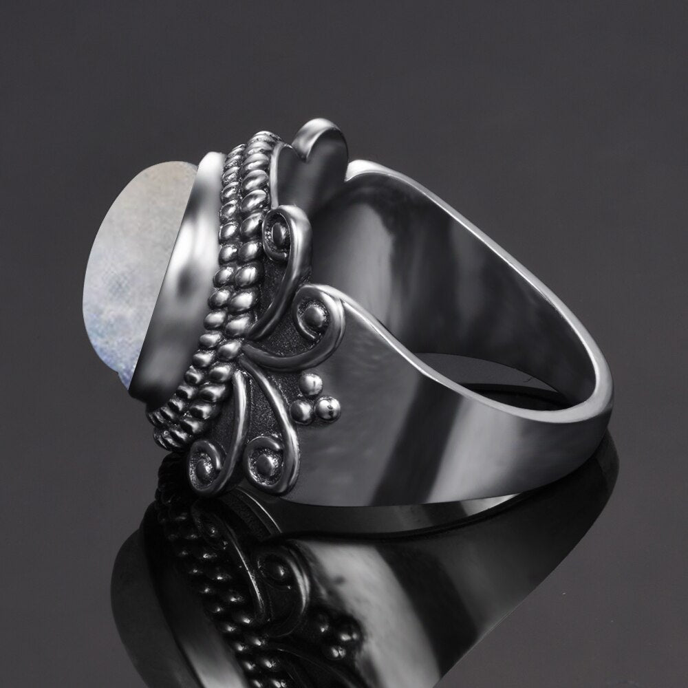 Bague en Pierre de Lune et Argent Bijoux d'âmes