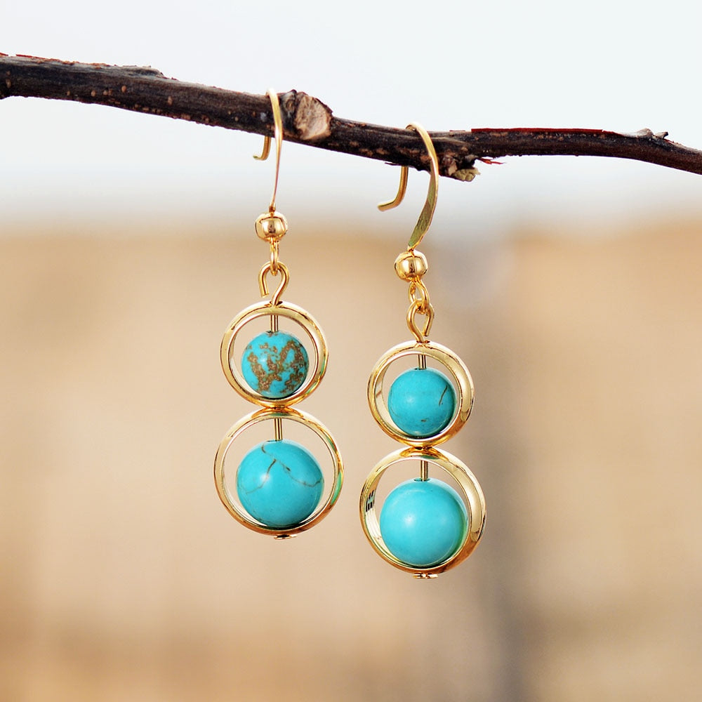 Boucles d'oreilles "Guérisseur" en Turquoise Ma boutique