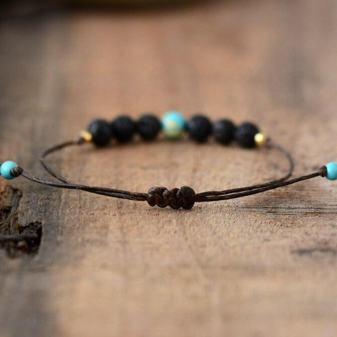 Bracelet "Eclaircie" en Turquoise et Pierre de lave Ma boutique