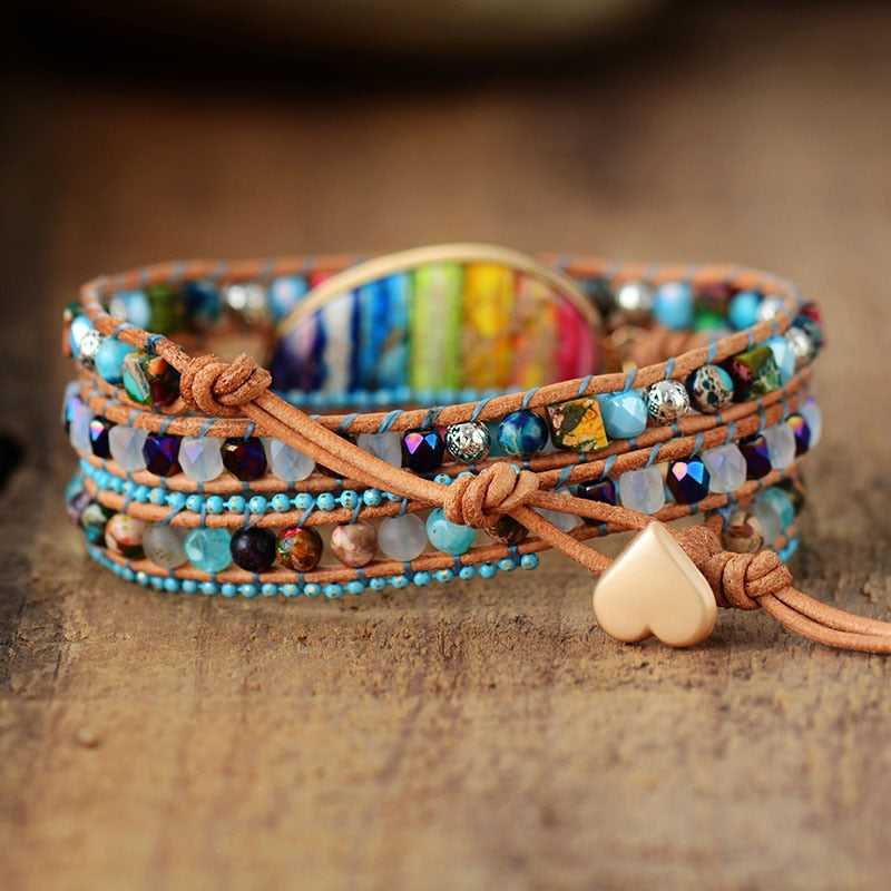Bracelet Wrap 3 tours en Jaspe Ma boutique