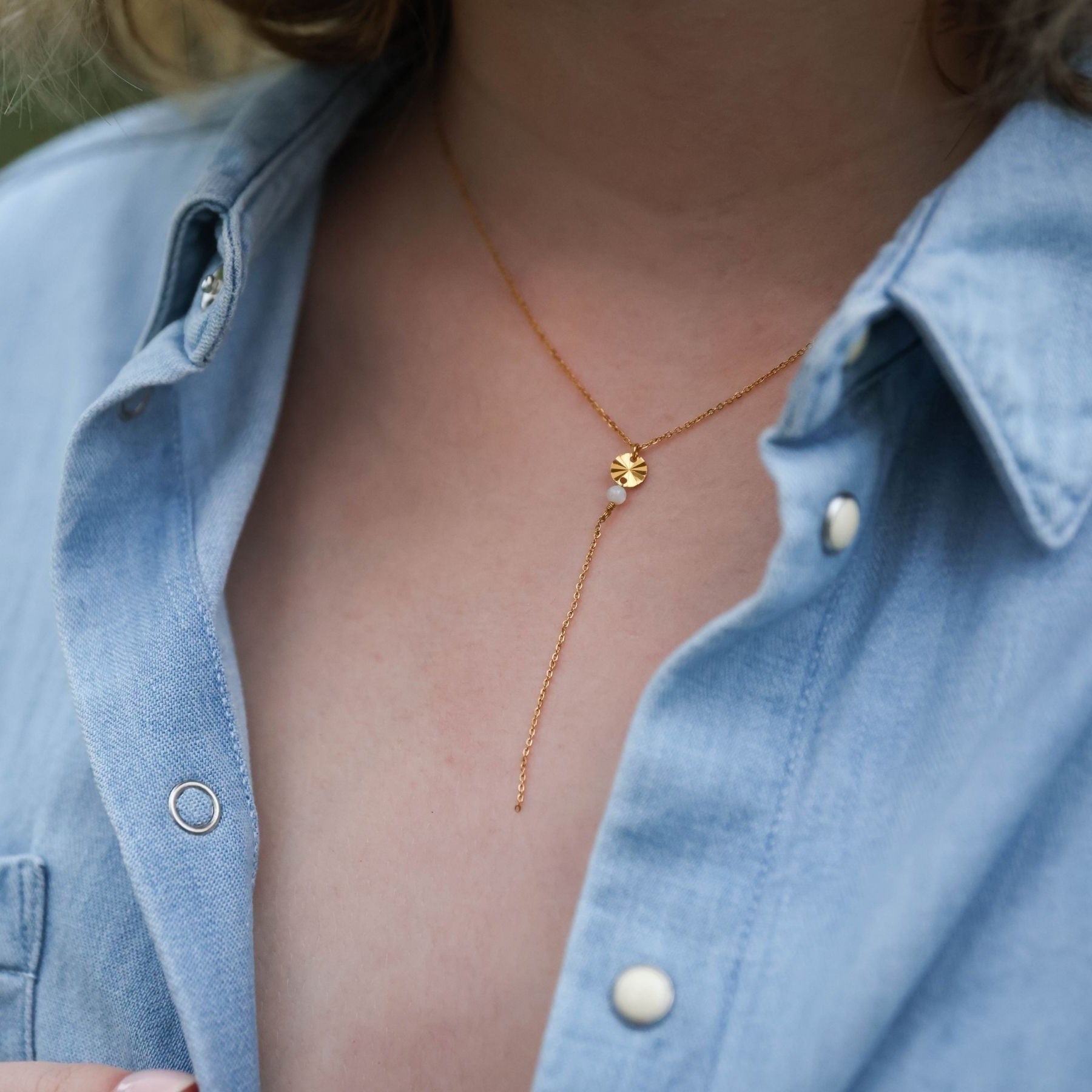 Collier long en Agate blanche Ma boutique