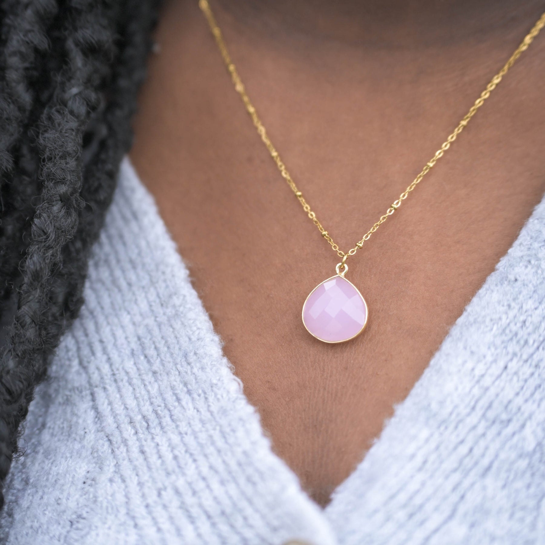 Collier "Némésis" en Quartz rose Ma boutique