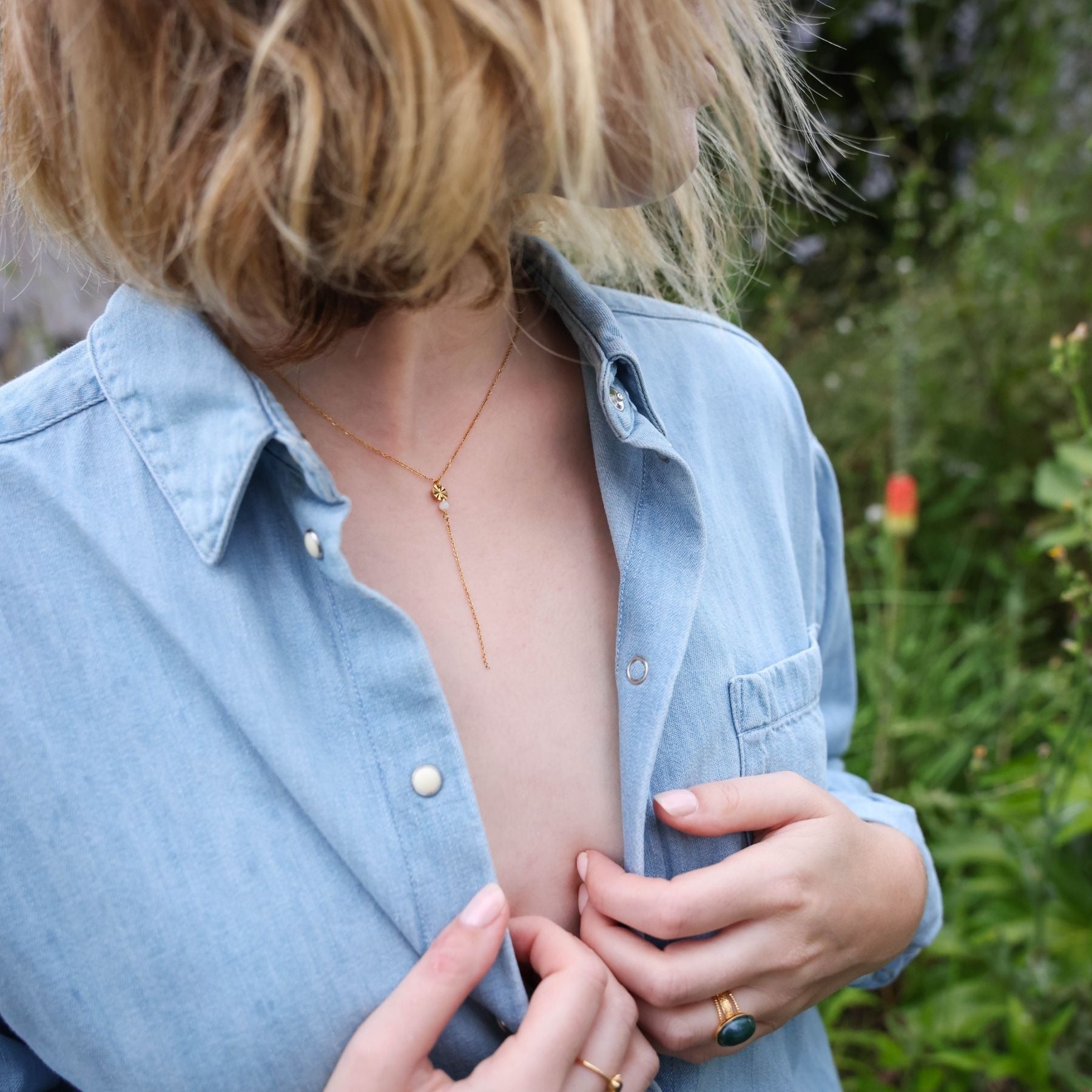 Collier long en Agate blanche Ma boutique