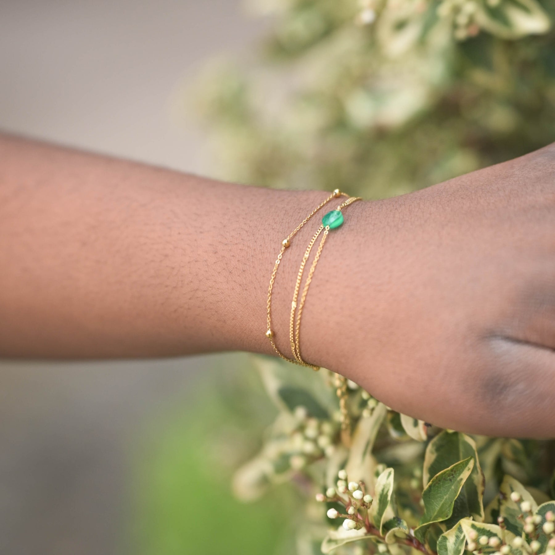 Bracelet "Trinité" en Agate verte Ma boutique