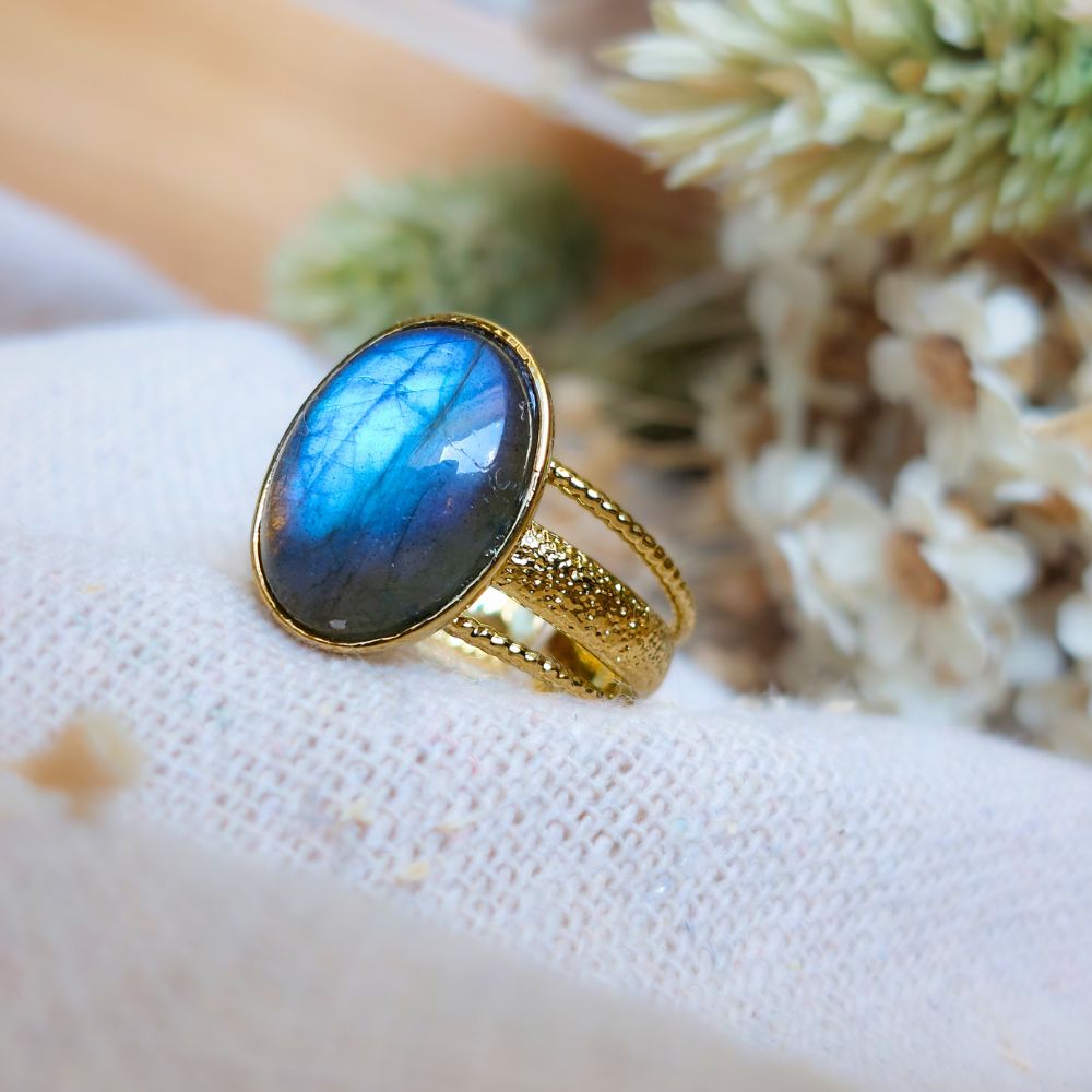 Bague "Ninmah" en Labradorite Ma boutique