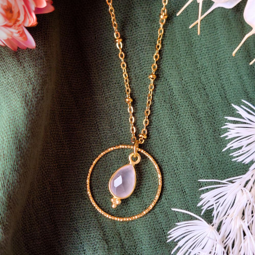 Collier "Acionna" en Quartz rose Ma boutique