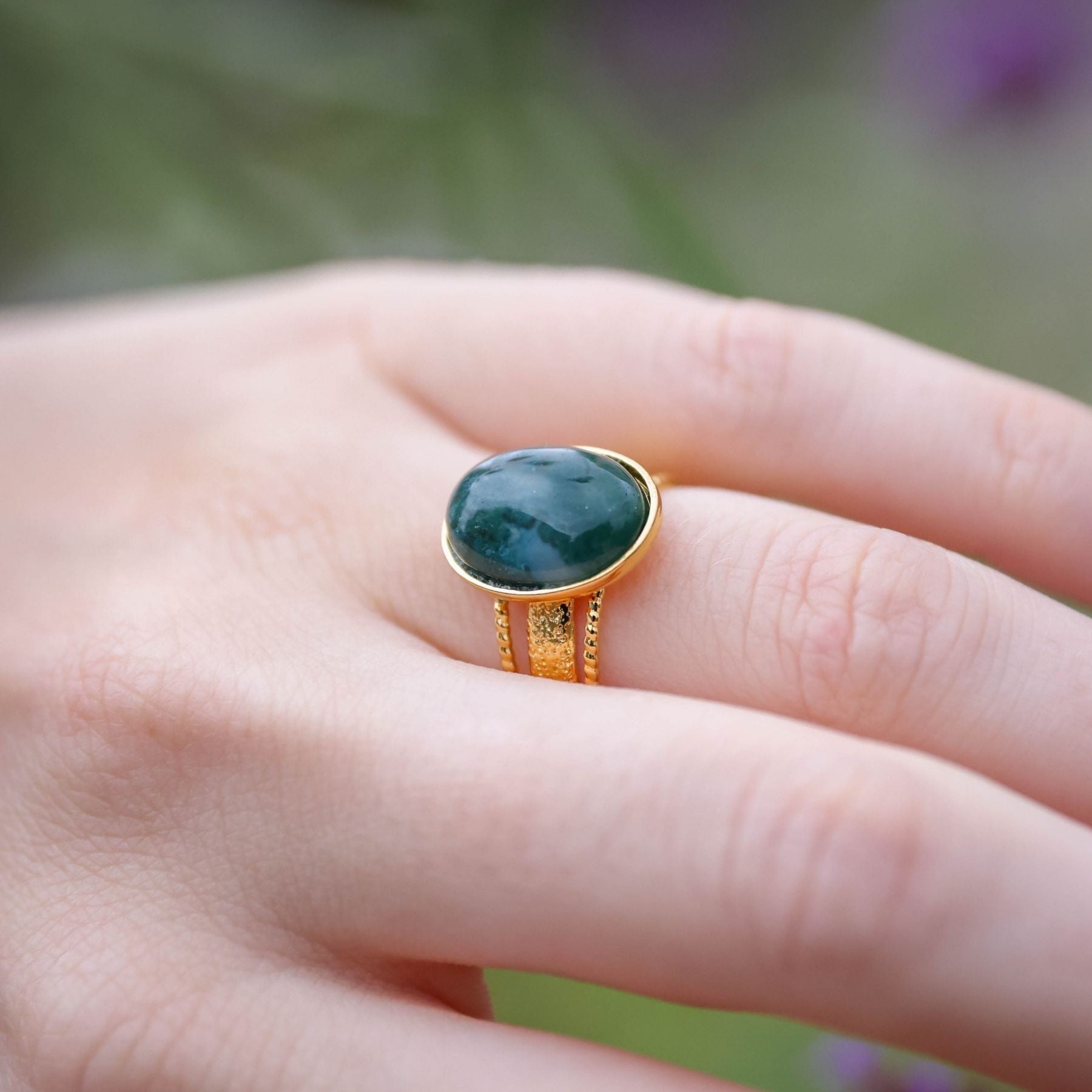 Bague "Ninmah" en Agate mousse Ma boutique