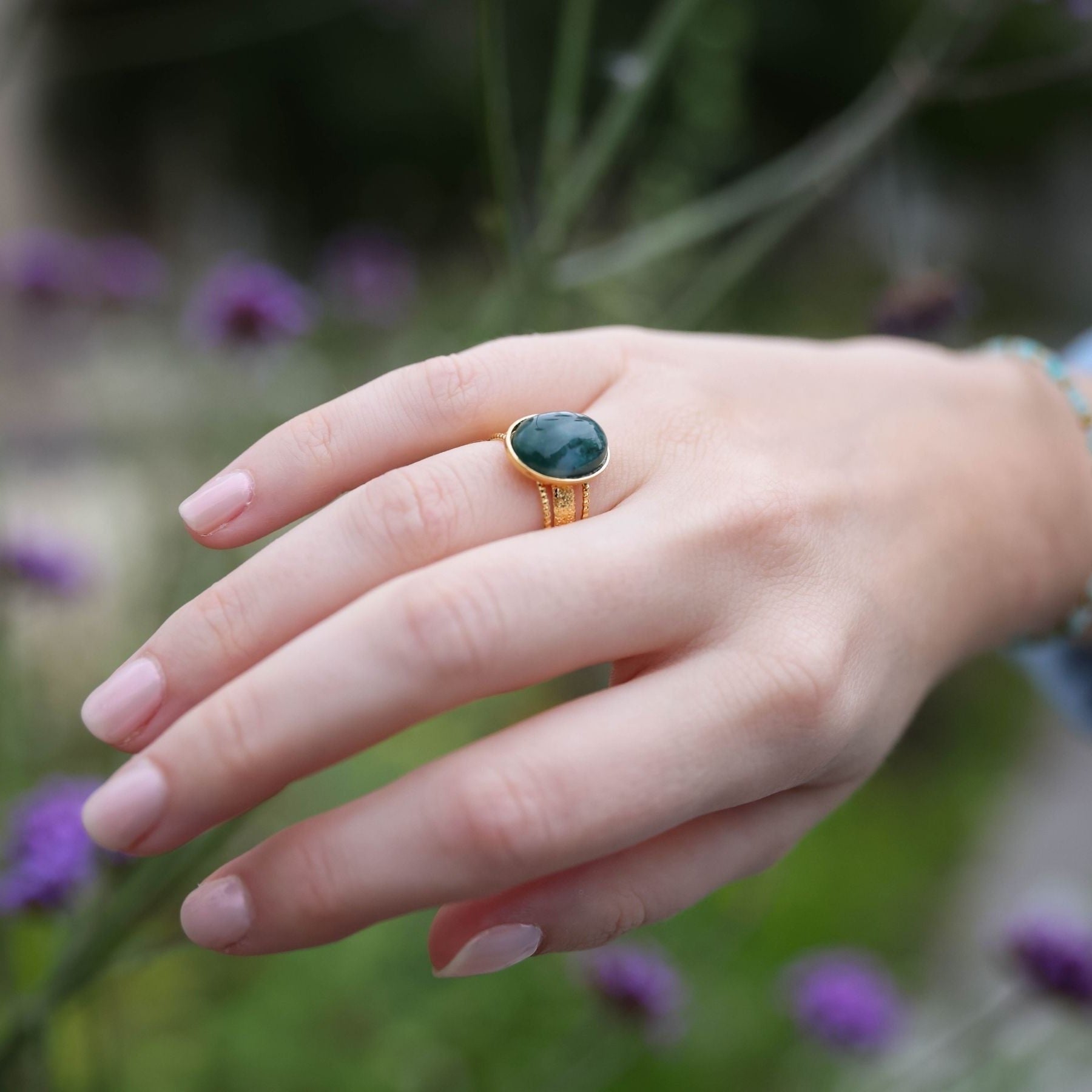 Bague "Ninmah" en Agate mousse Ma boutique