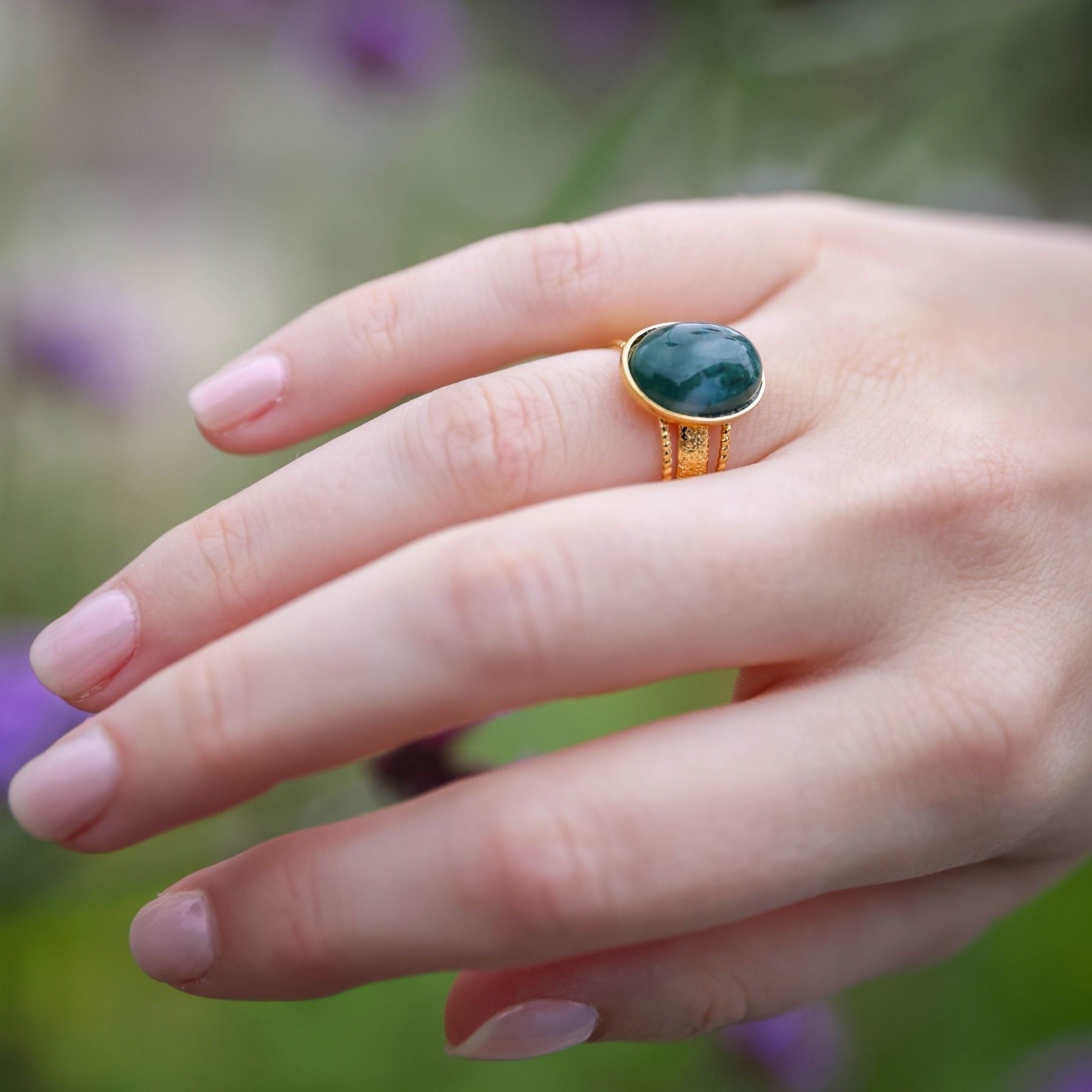 Bague "Ninmah" en Agate mousse Ma boutique