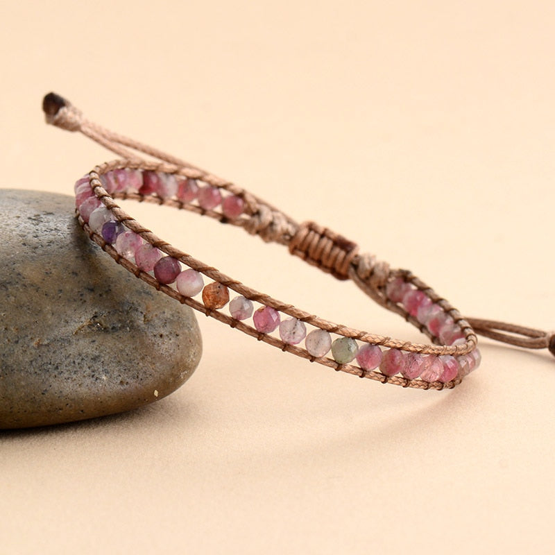 Bracelet wrap en Tourmaline rose Ma boutique