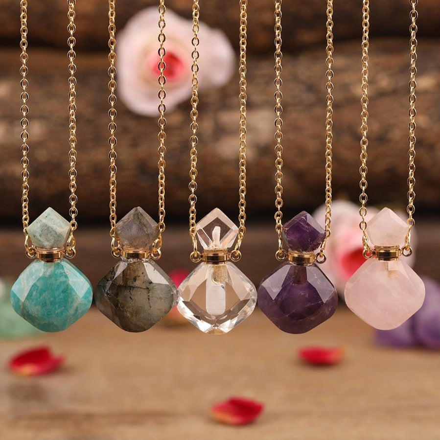 Collier diffuseur de parfum en pierres naturelles Ma boutique