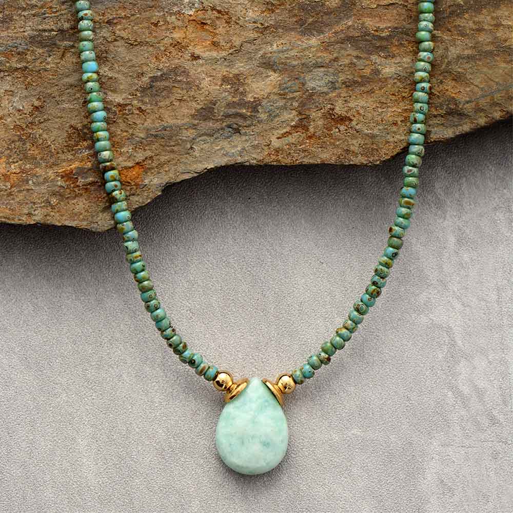 Collier en Amazonite et Perles de rocaille Ma boutique