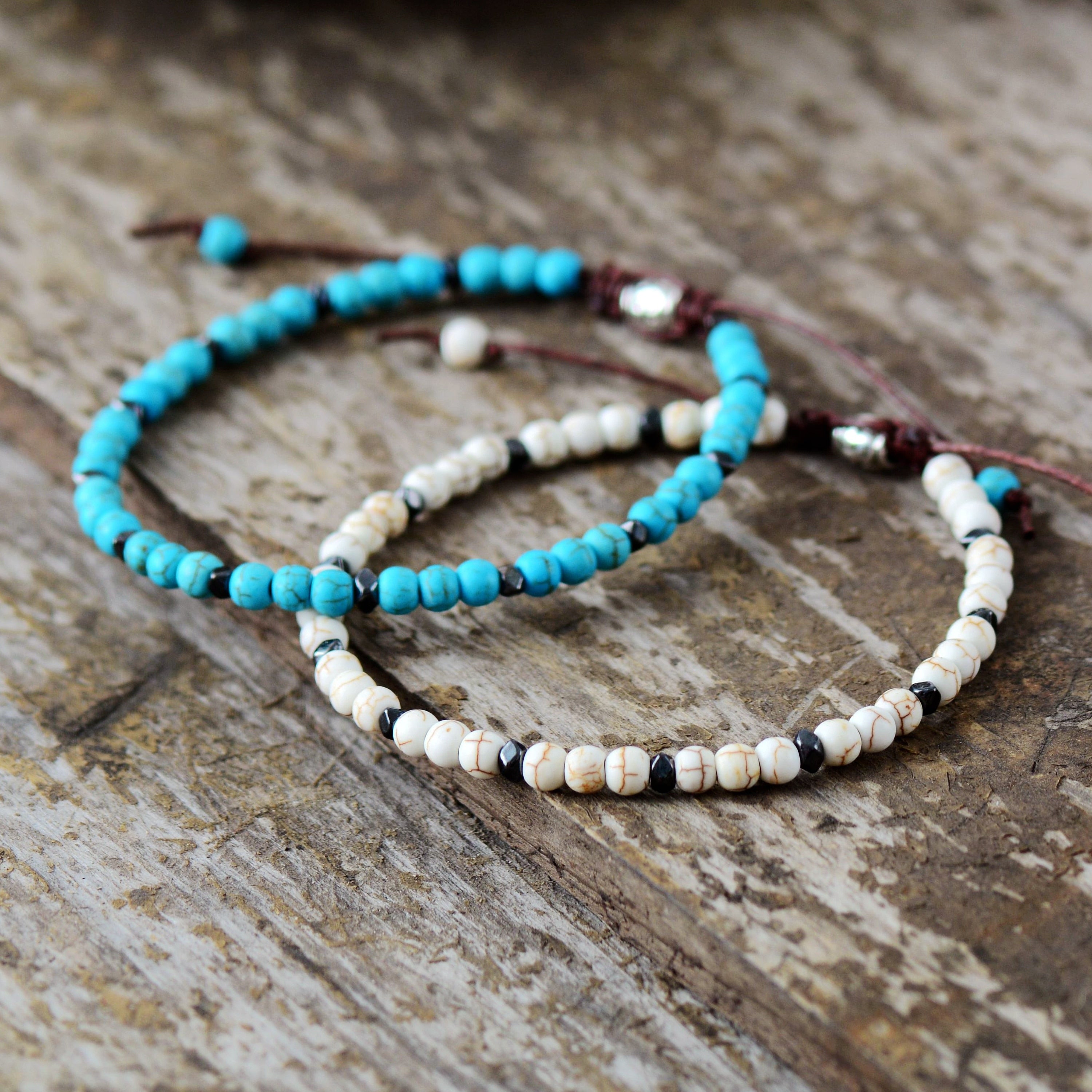 Bracelet fin en Howlite / Turquoise Ma boutique