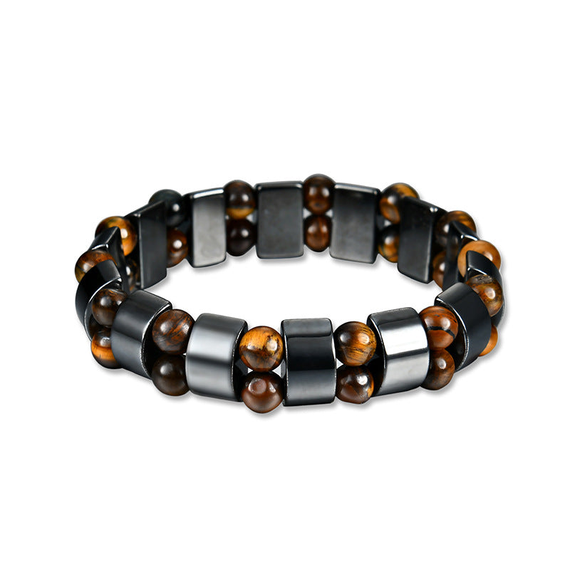 Bracelet H/F Bio-magnétique anti douleurs et favorisant la perte de poids avec Œil de tigre Ma boutique