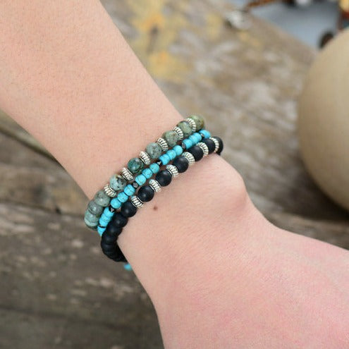 Bracelet fin en Howlite / Turquoise Ma boutique