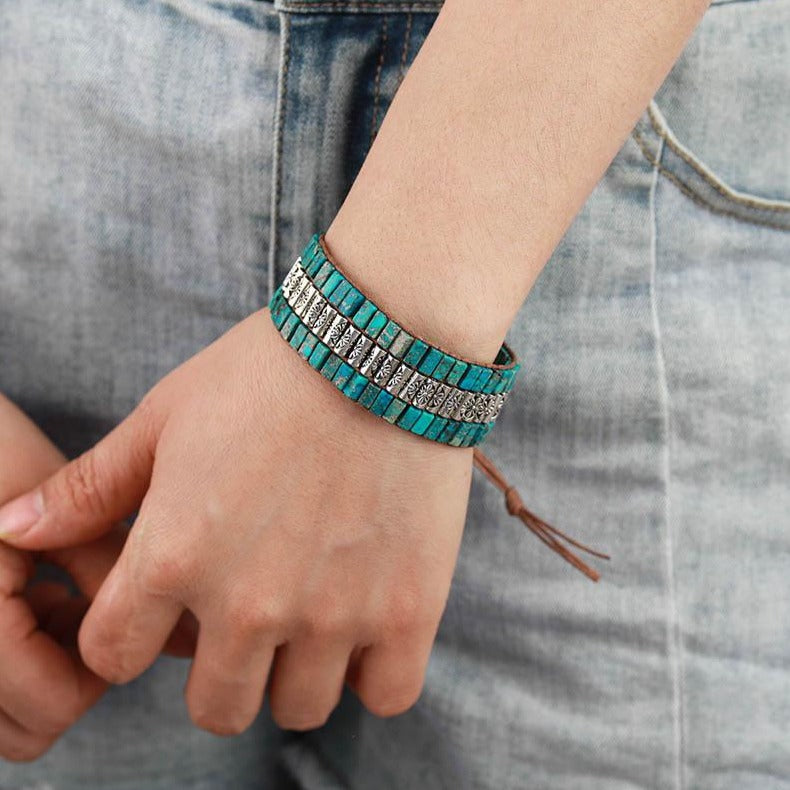 Bracelet wrap "Divin" en Turquoise Ma boutique