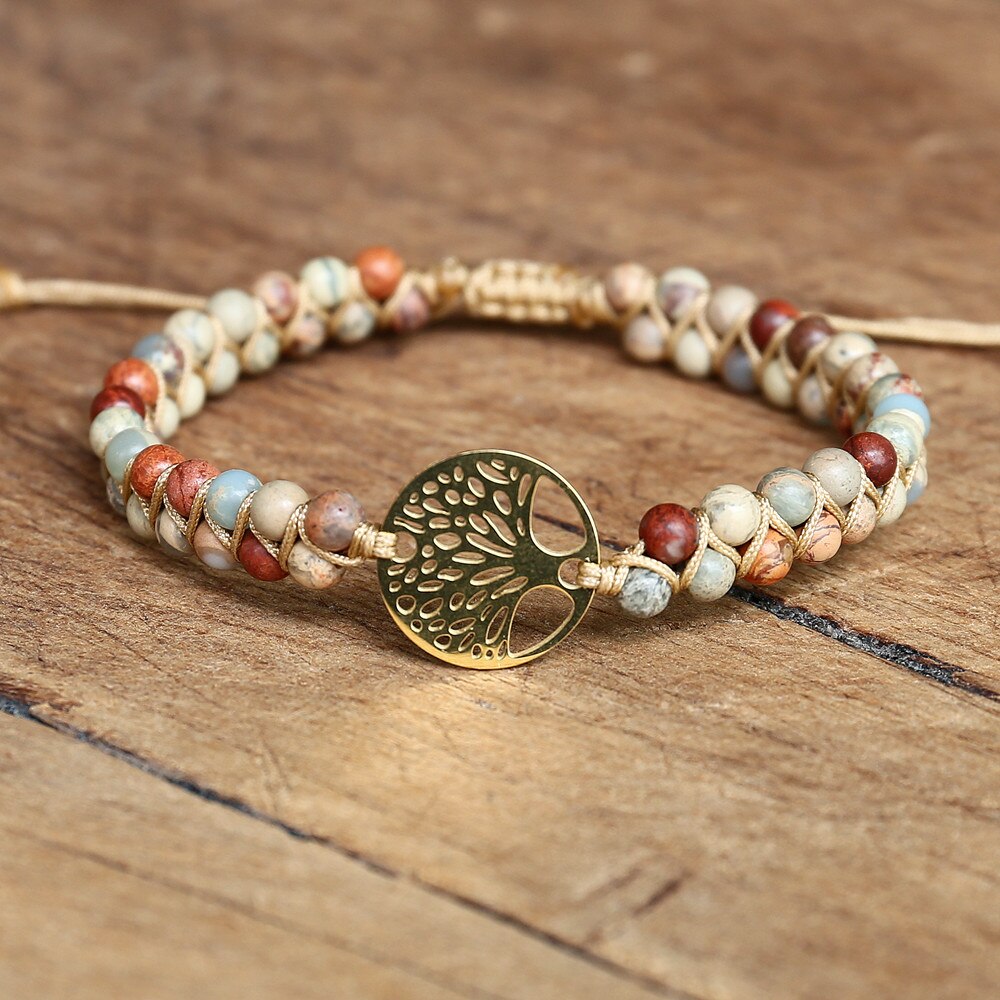 Bracelet wrap "Arbre de vie" en Jaspe Ma boutique