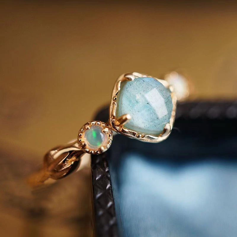 Bague en Labradorite, Amazonite et Opale Ma boutique