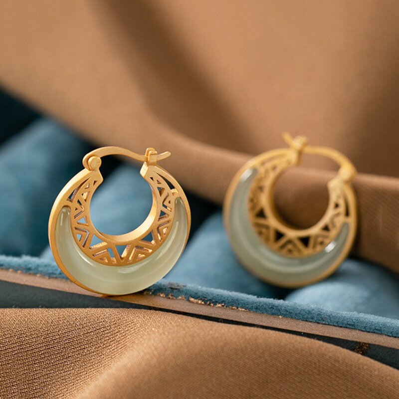 Boucles d'oreilles "Lune" en Jade Ma boutique