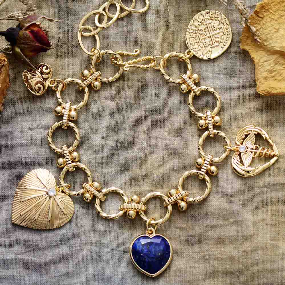 Bracelet "Cœur" en Lapis-lazuli Ma boutique