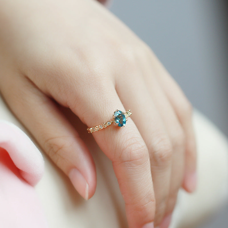 Bague "Naïades" en Topaze bleue Ma boutique