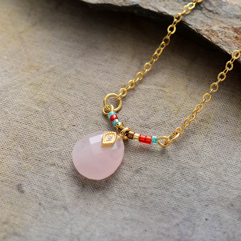 Collier "Calliope" en Apatite / Quartz rose Ma boutique