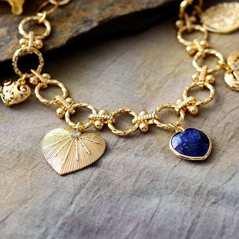 Bracelet "Cœur" en Lapis-lazuli Ma boutique