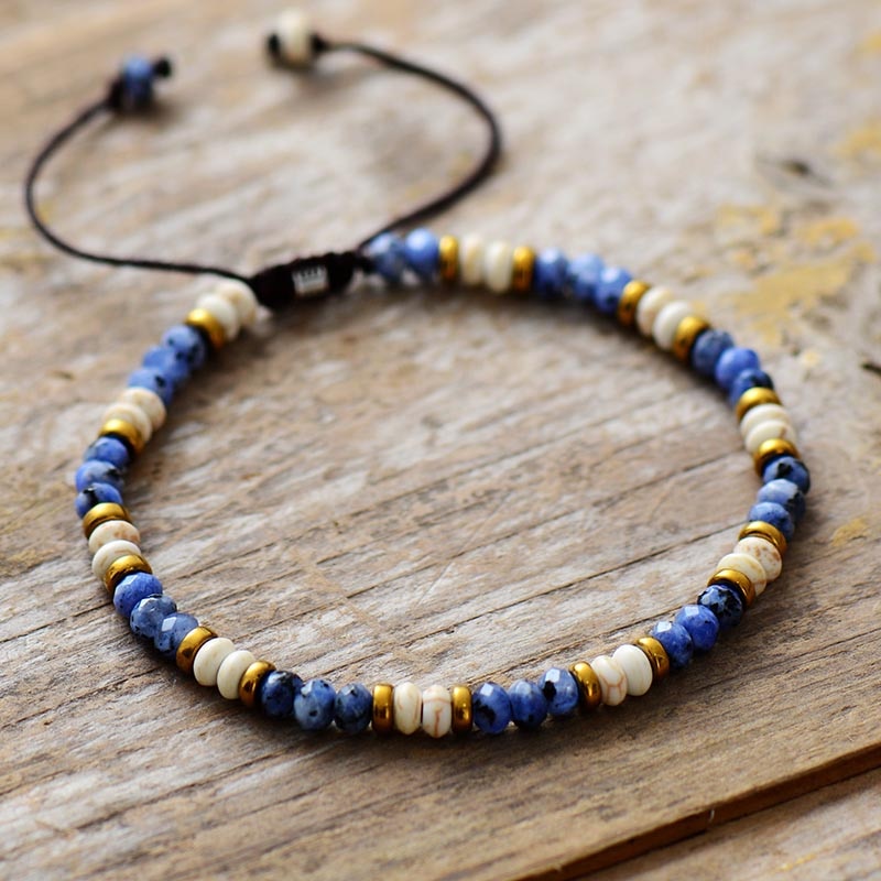 Bracelet fin en Sodalite et Howlite Ma boutique