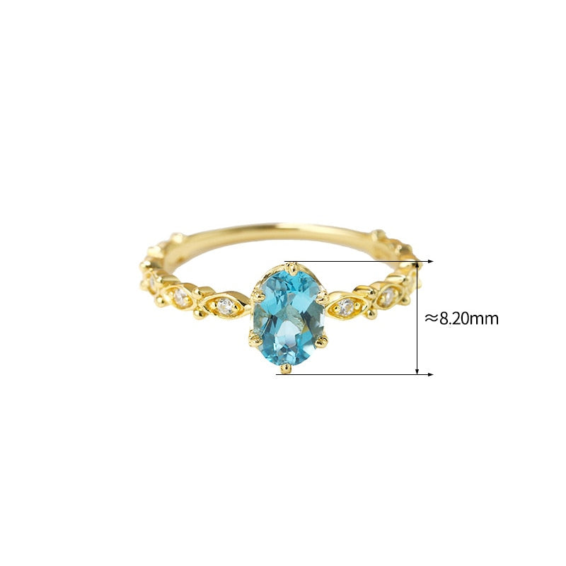 Bague "Naïades" en Topaze bleue Ma boutique