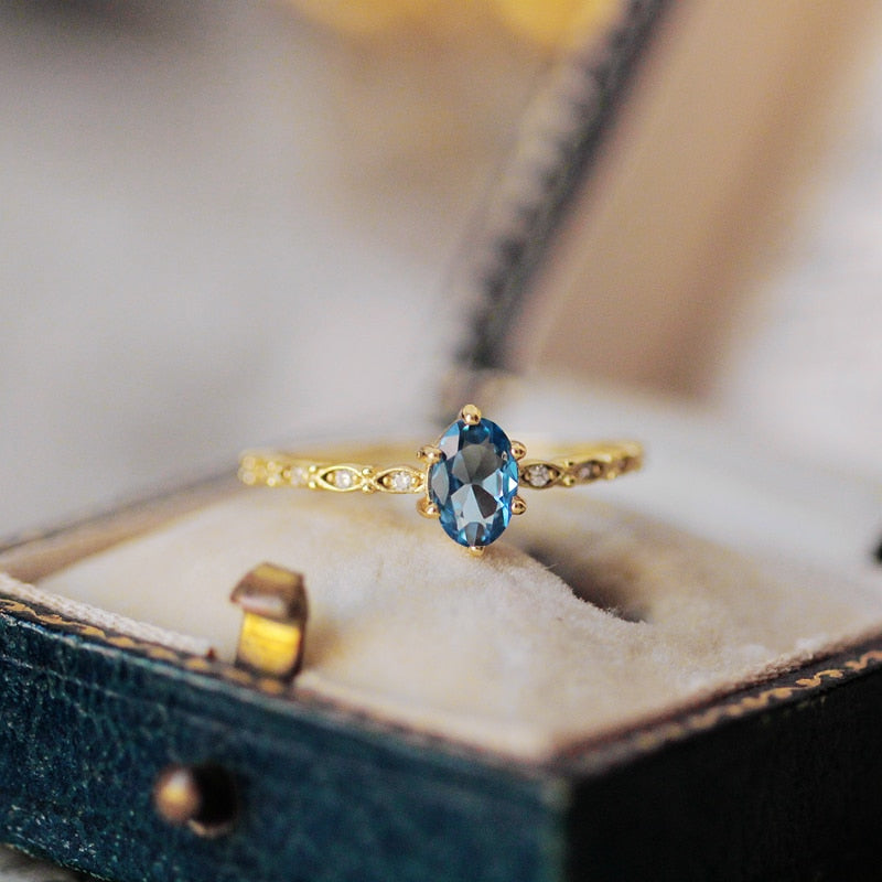 Bague "Naïades" en Topaze bleue Ma boutique