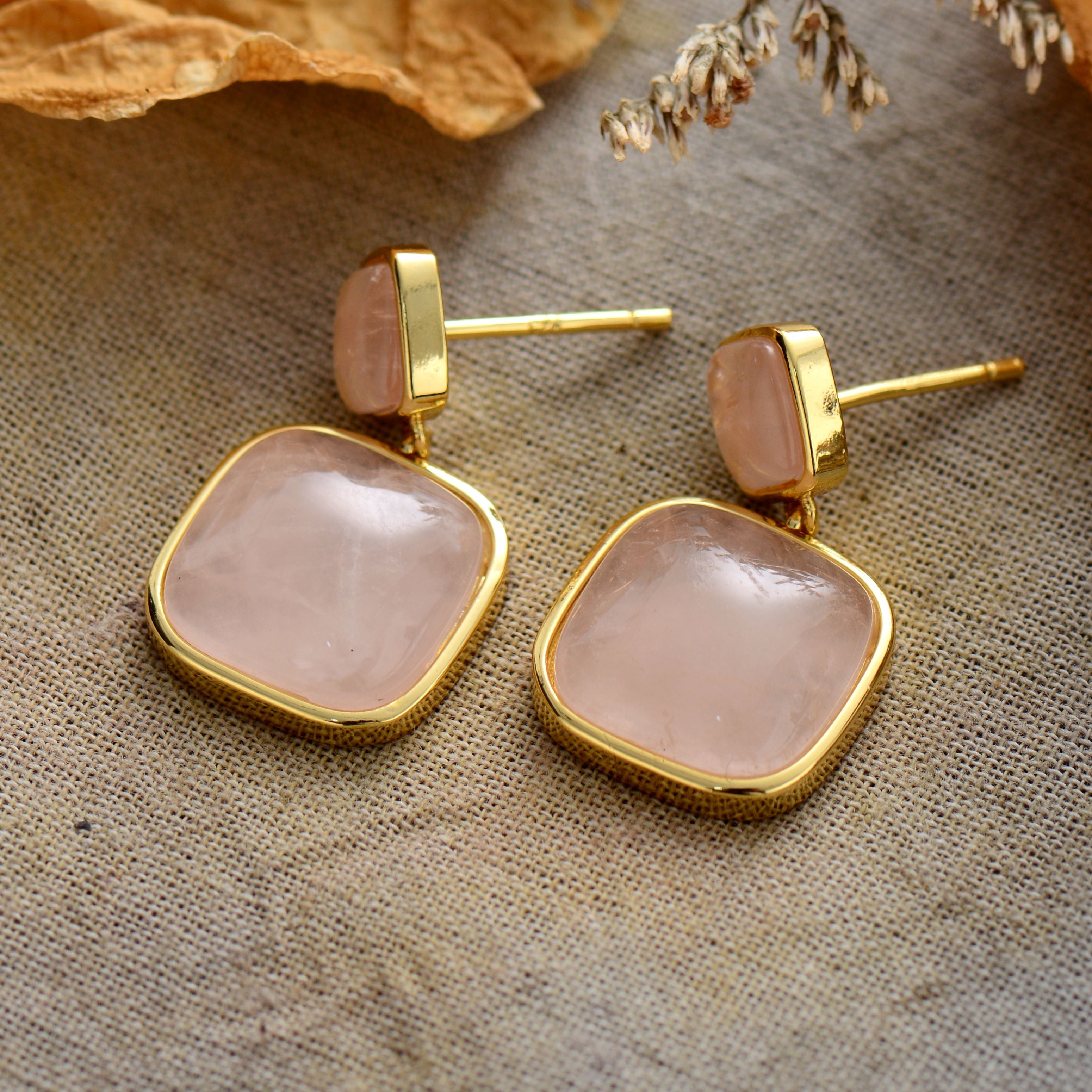 Boucles d'oreilles en Quartz rose Ma boutique