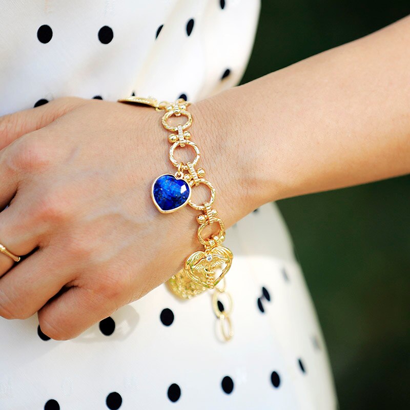 Bracelet "Cœur" en Lapis-lazuli Ma boutique