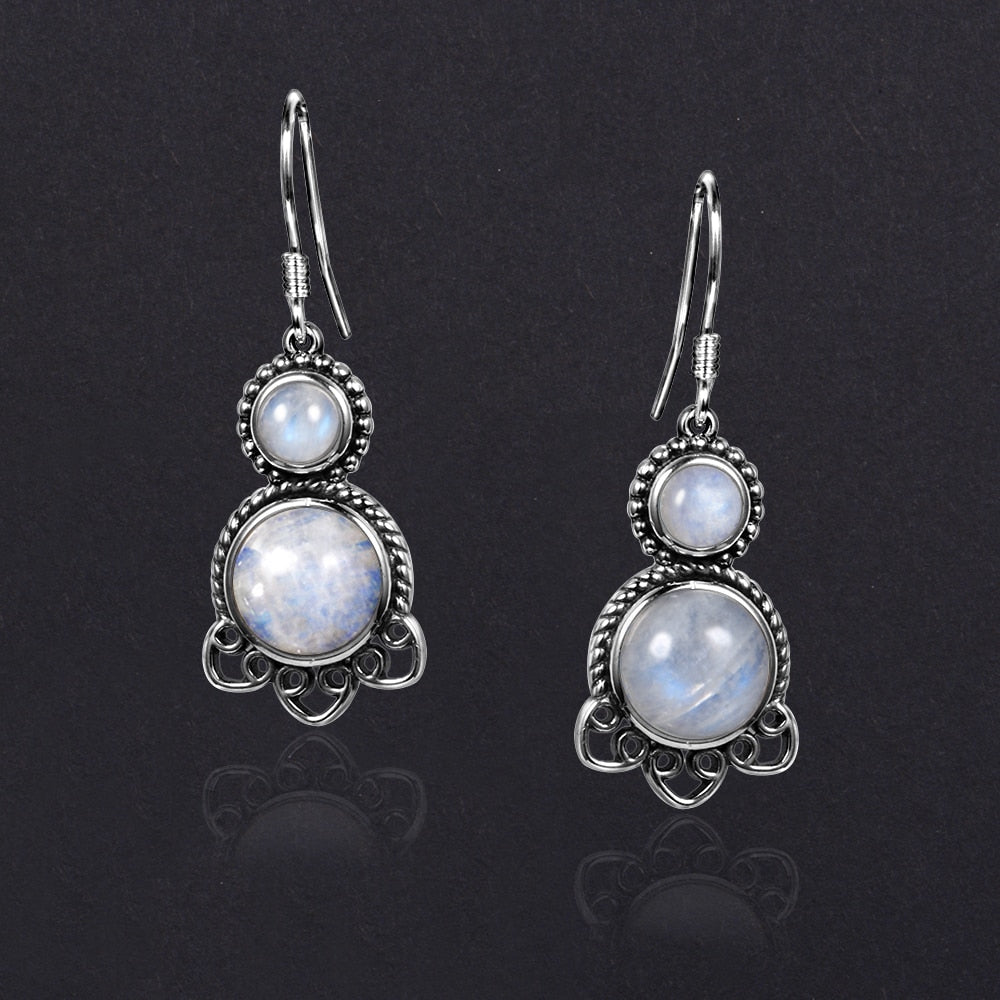 Boucles d'oreilles Pierre de Lune de 5 et 9mm Bijoux d'âmes