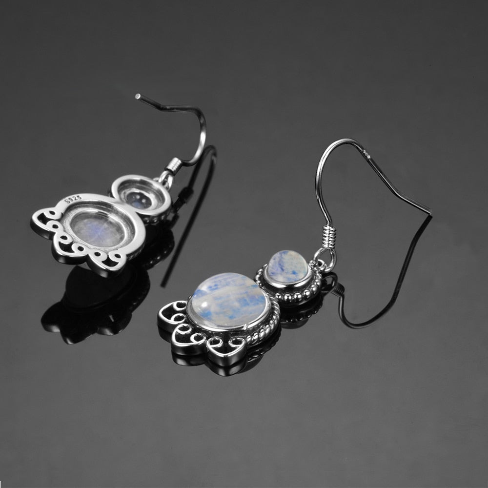 Boucles d'oreilles Pierre de Lune de 5 et 9mm Bijoux d'âmes