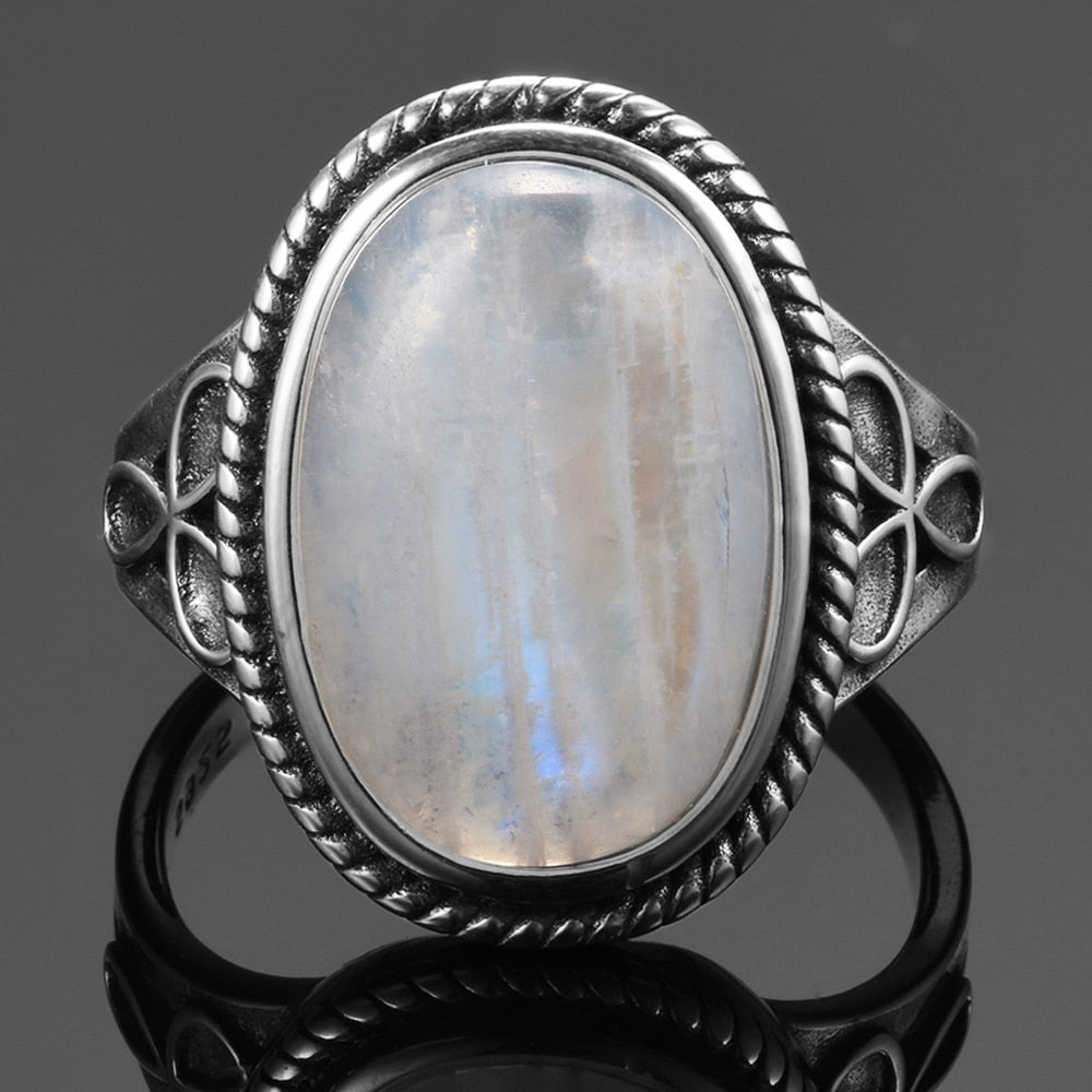 Bague en Pierre de Lune de 11x17mm Bijoux d'âmes