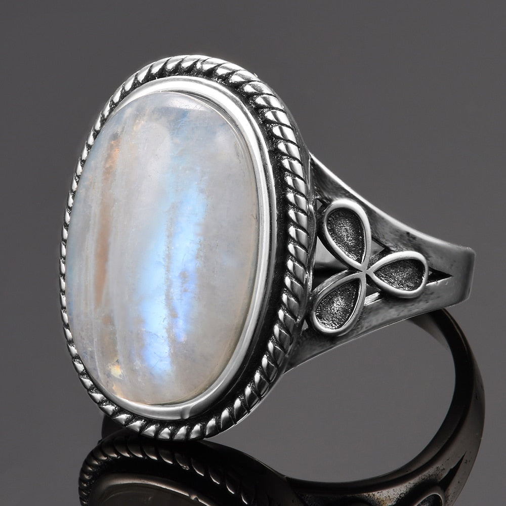 Bague en Pierre de Lune de 11x17mm Bijoux d'âmes