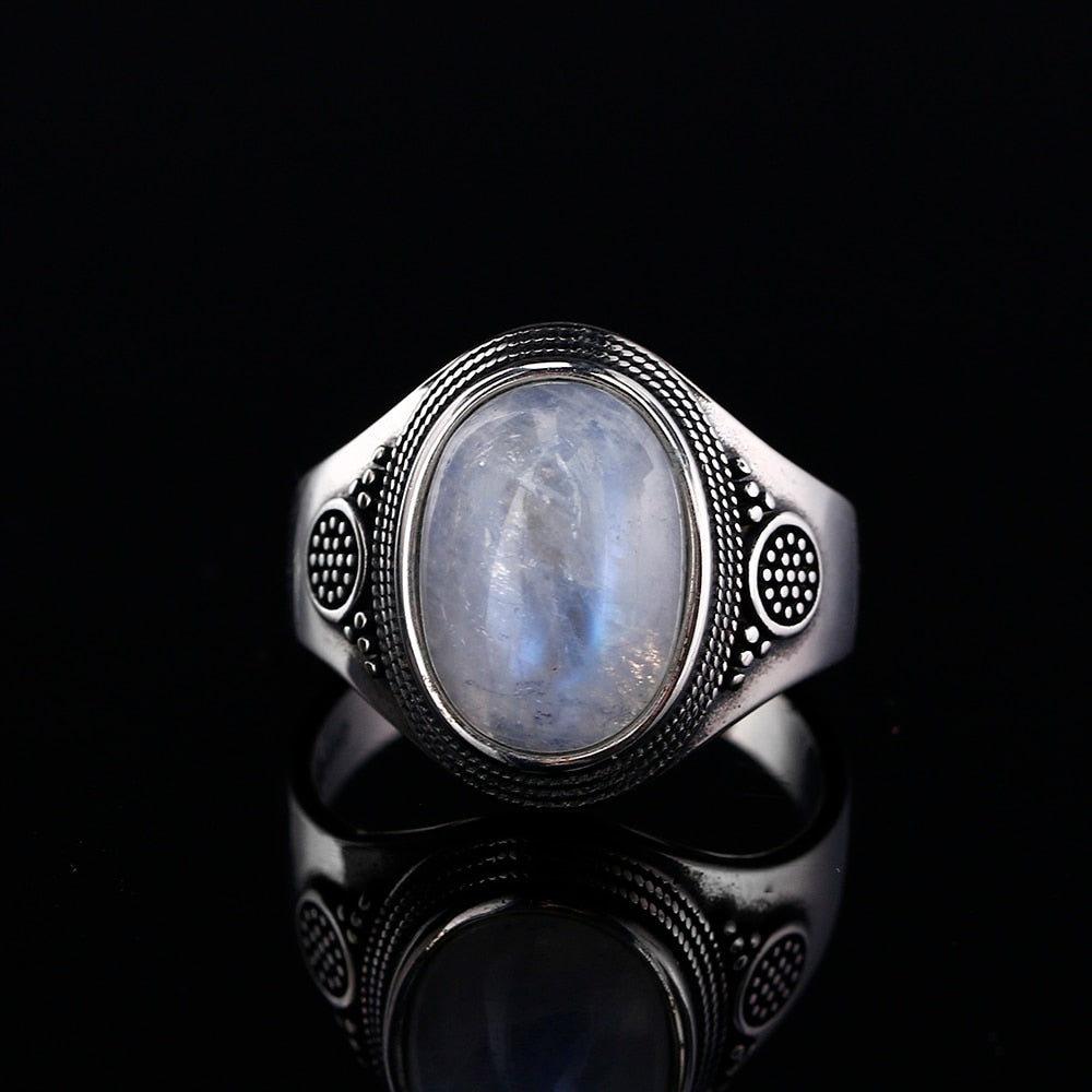 Bague en Pierre de Lune de 10x14mm Bijoux d'âmes