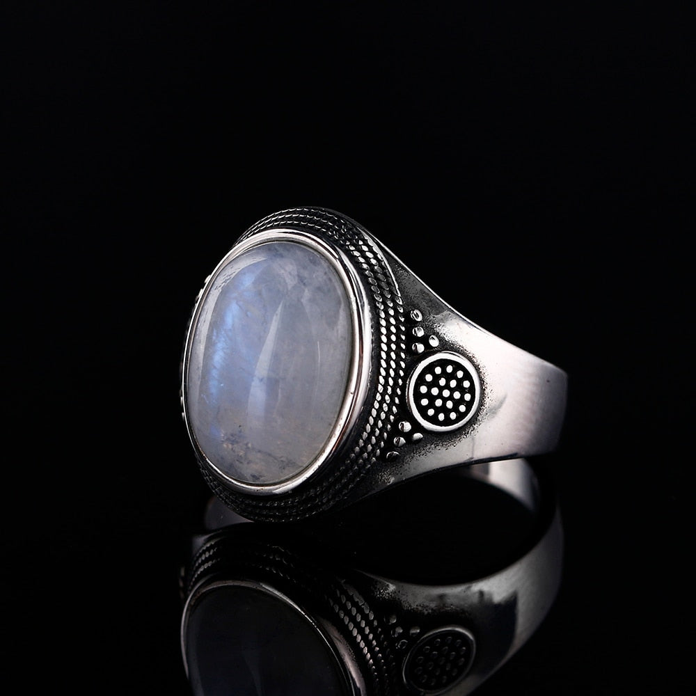 Bague en Pierre de Lune de 10x14mm Bijoux d'âmes