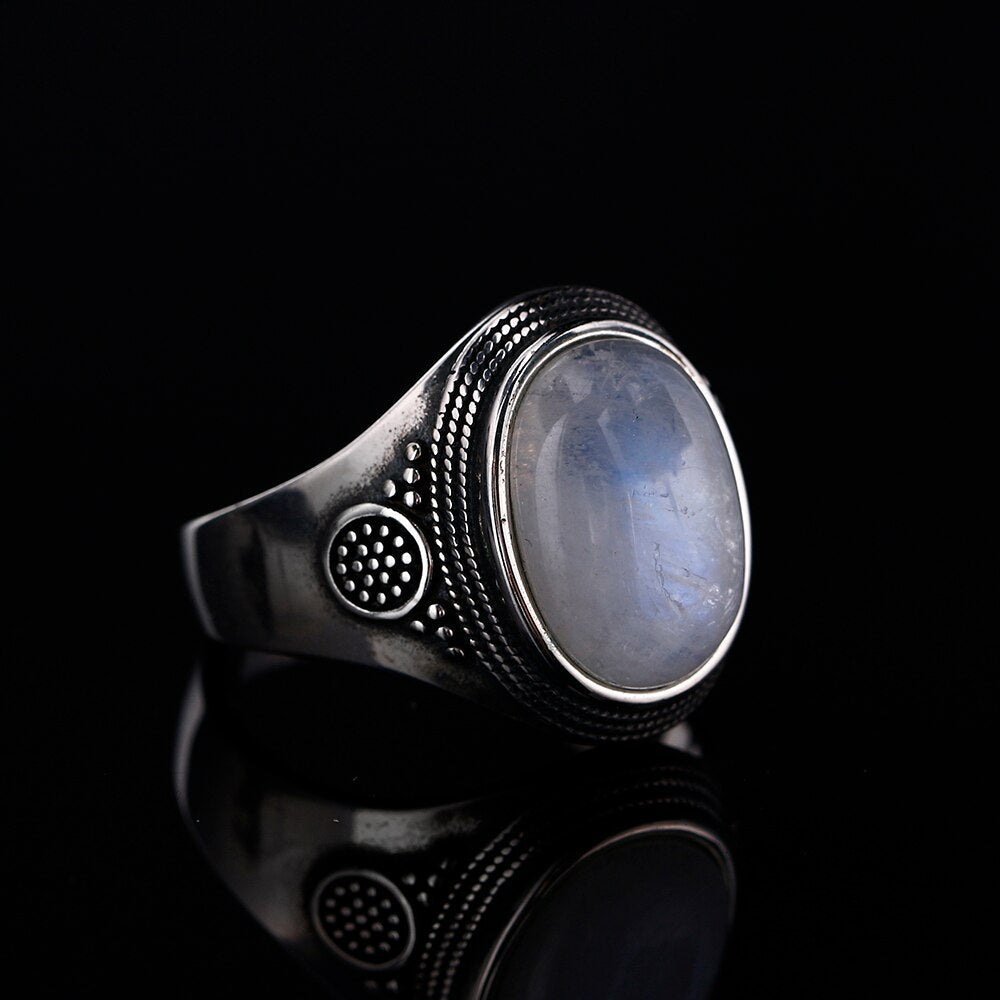 Bague en Pierre de Lune de 10x14mm Bijoux d'âmes