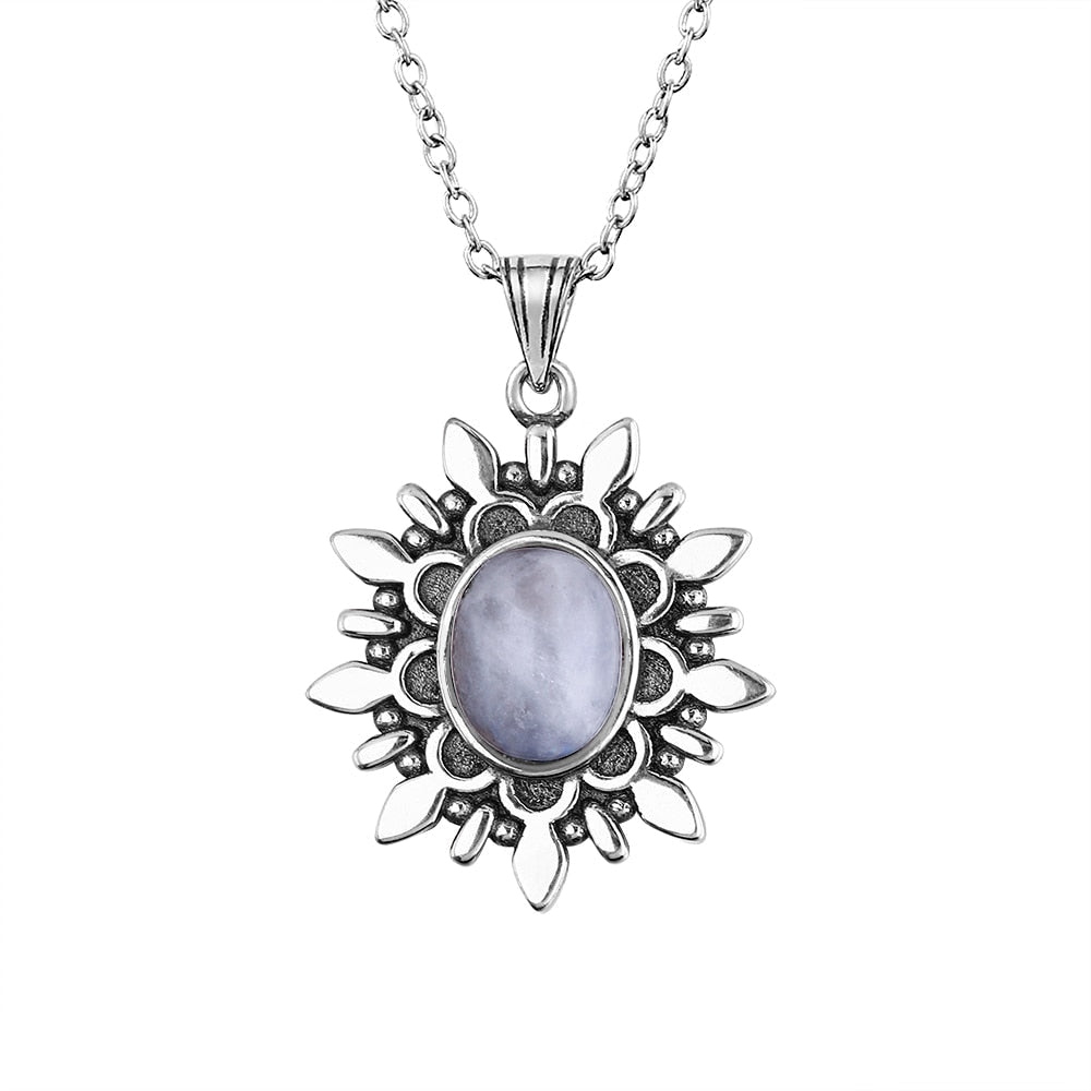 Collier en Pierre de Lune de 7x9mm Bijoux d'âmes