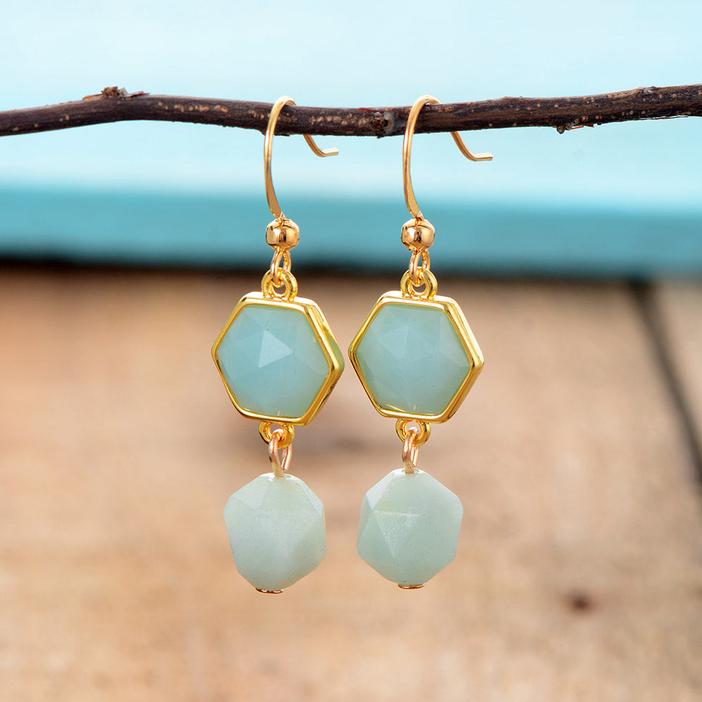 Boucles d'oreilles "Prospérité" en Amazonite Ma boutique