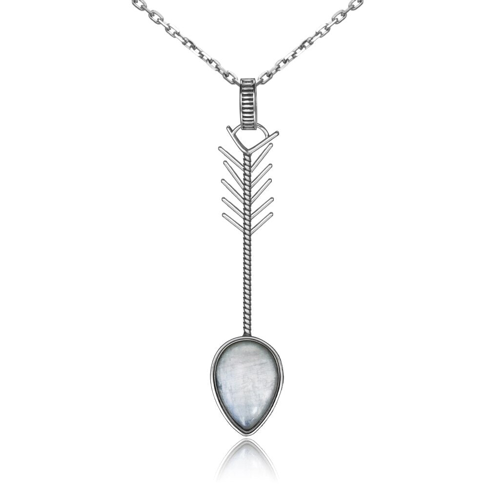 Collier en Pierre de Lune de 9x13mm Bijoux d'âmes