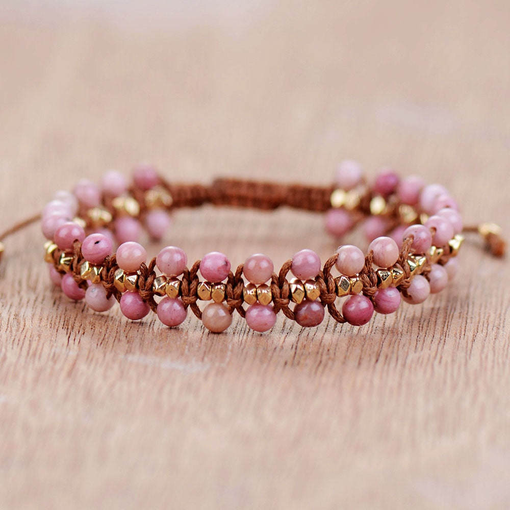 Bracelet wrap "Rétablissement" en Rhodochrosite Ma boutique