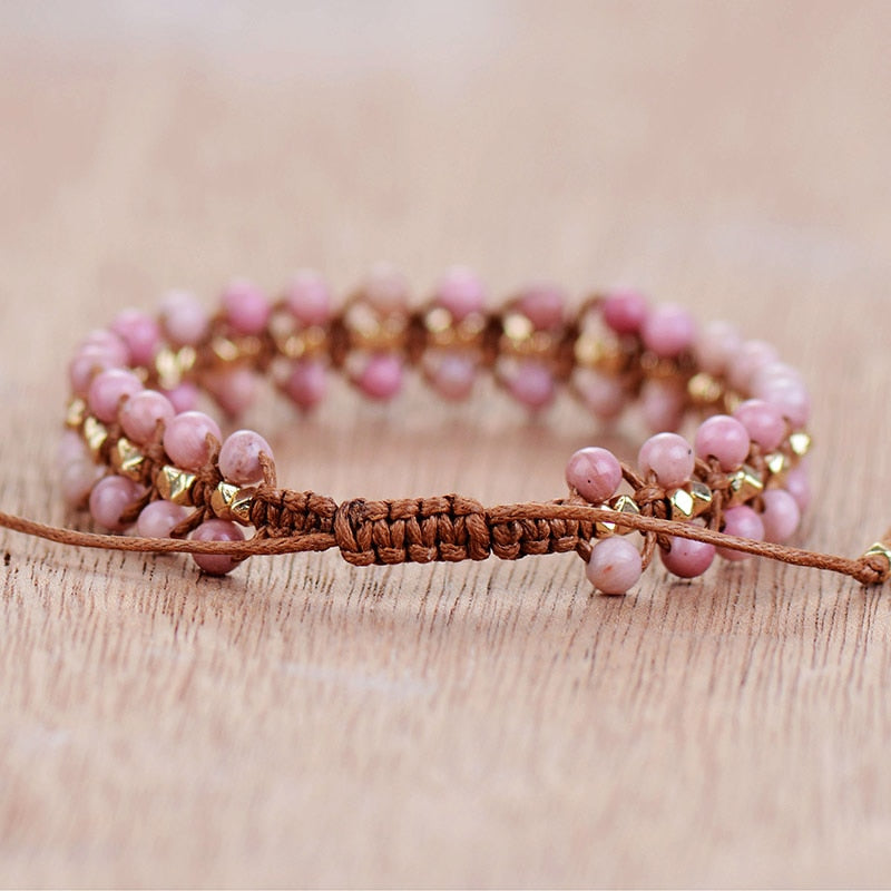 Bracelet wrap "Rétablissement" en Rhodochrosite Ma boutique