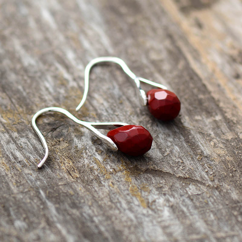 Boucles d'oreilles "Vitalité" en Jaspe rouge Ma boutique