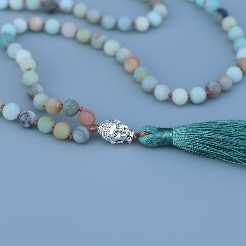 Collier 108 perles en Amazonite Ma boutique