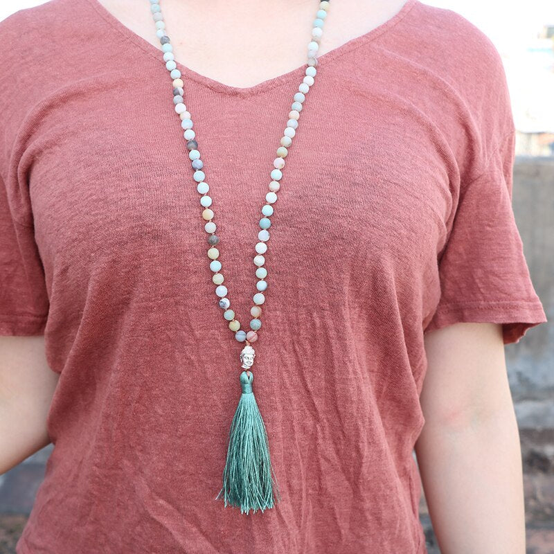 Collier 108 perles en Amazonite Ma boutique