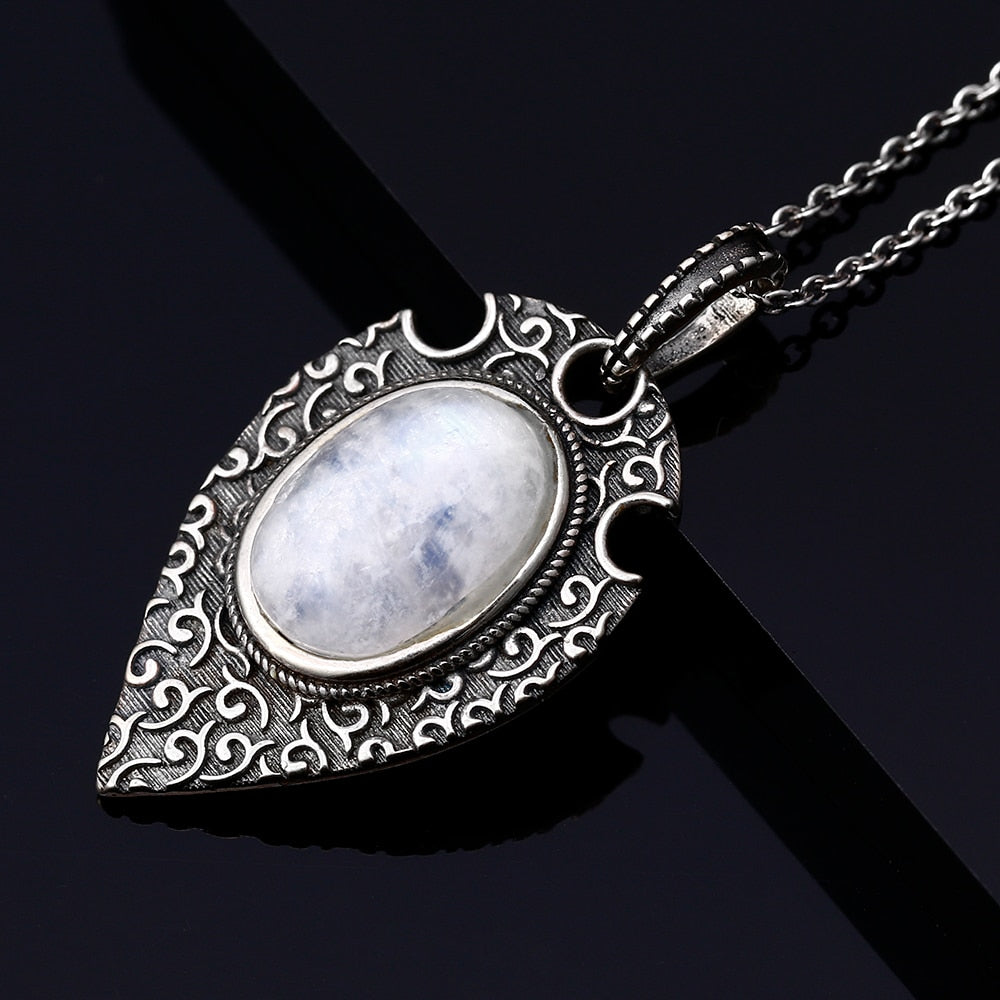 Collier en Pierre de Lune de 10x14mm Bijoux d'âmes