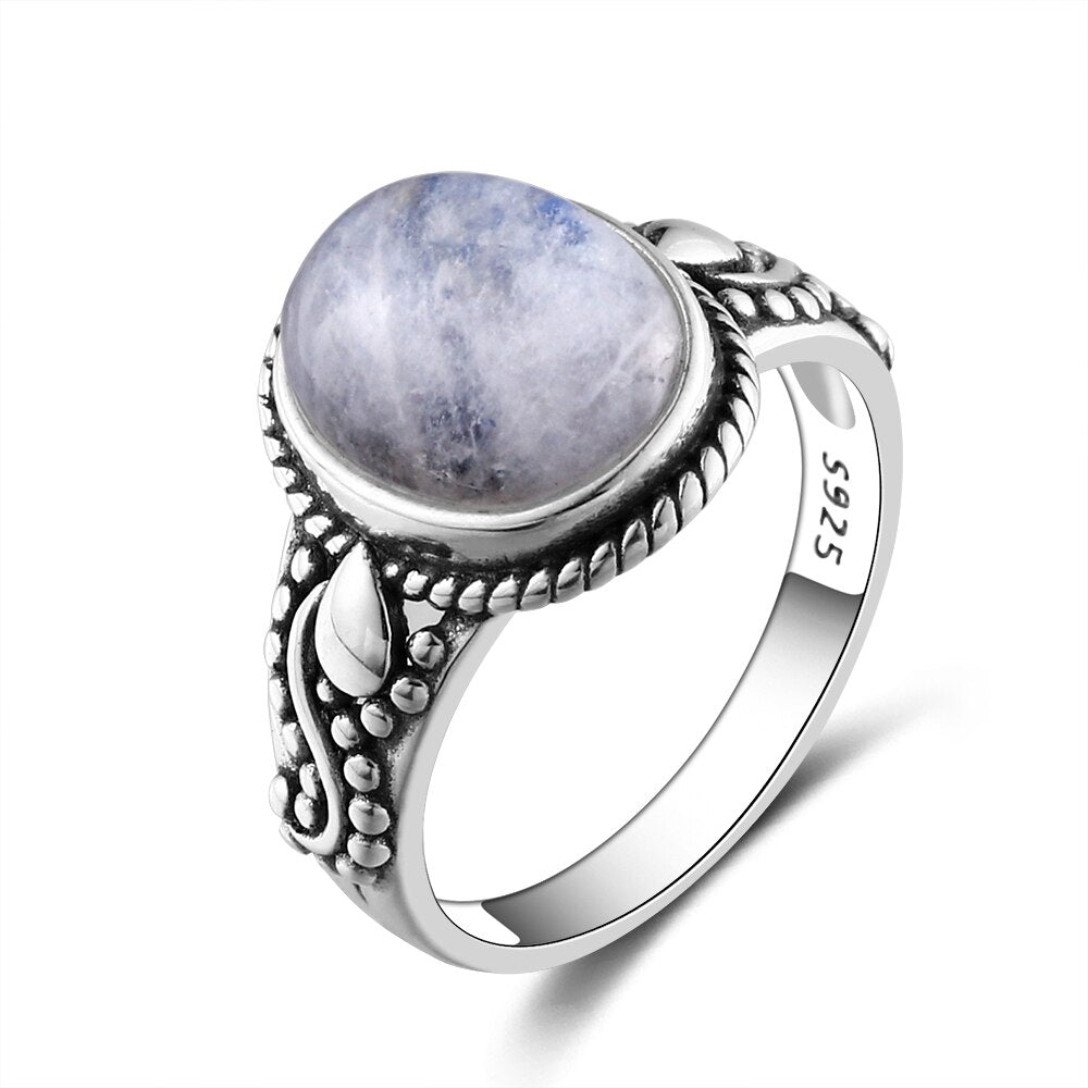 Bague en Pierre de Lune de 10x12mm Bijoux d'âmes